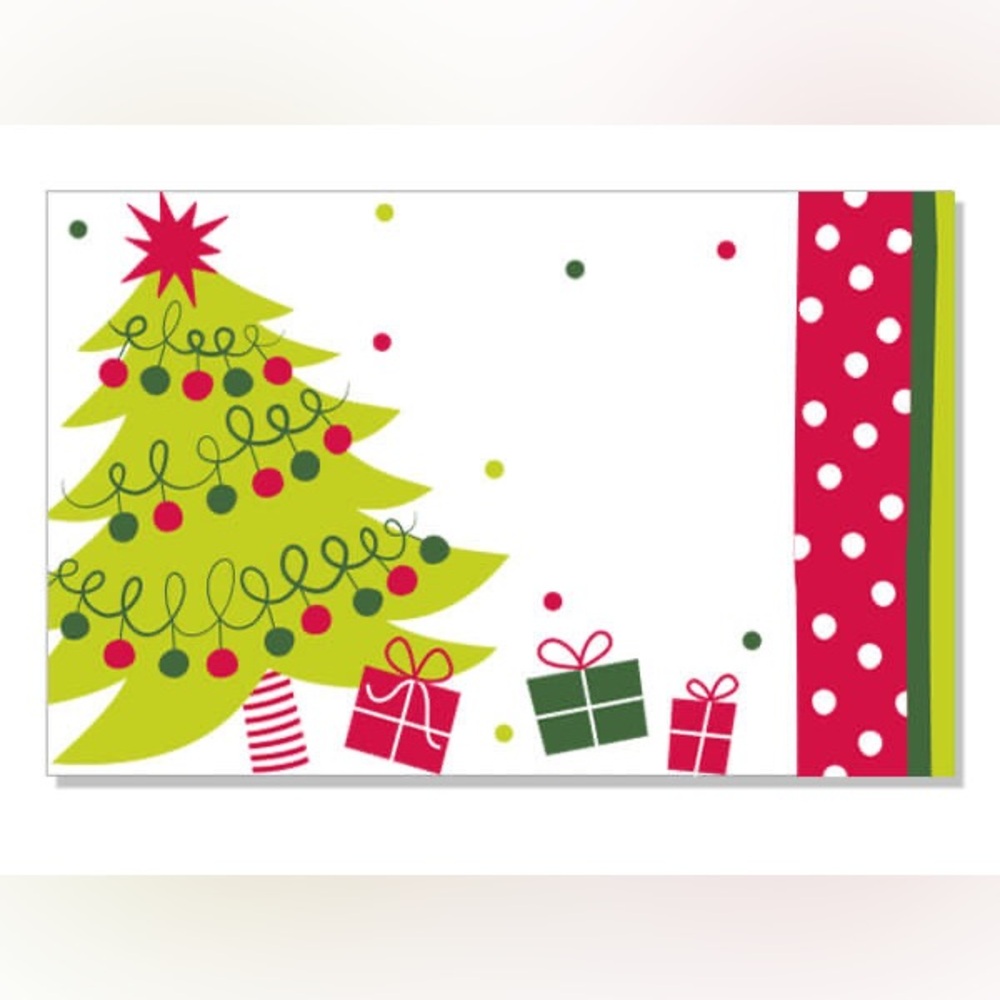 Jolly Christmas Tree Enclosure Card 3.5x2.25" Pack of 50